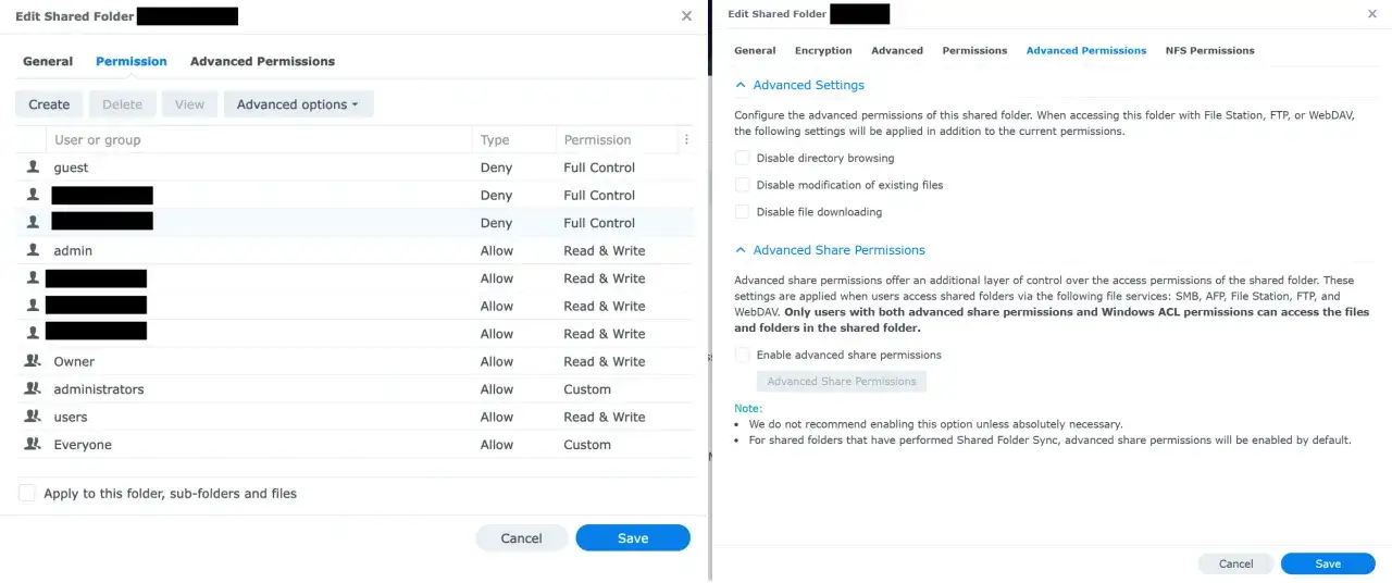 Synology: SMB-Zugriff verweigert wegen 