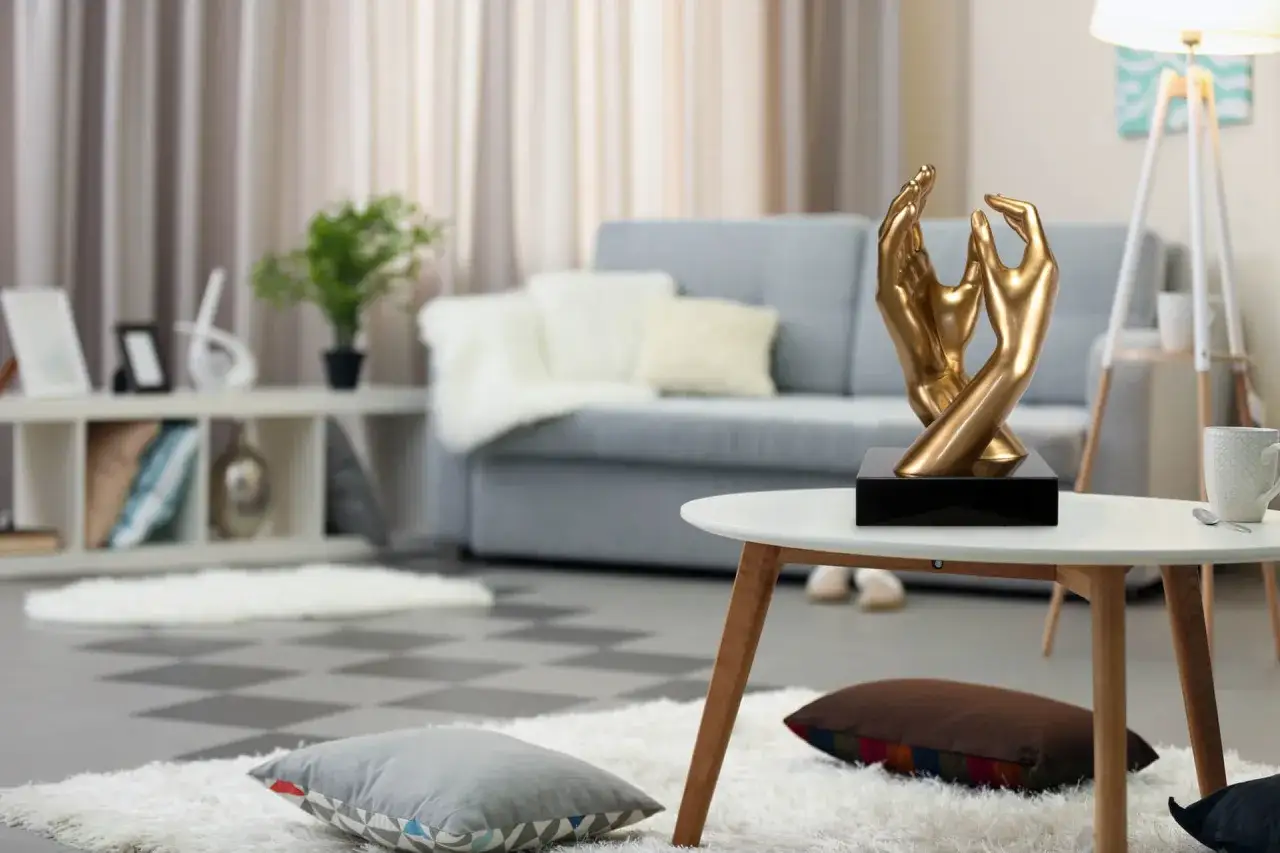 gro&szlig;e skulptur wohnzimmer moderne einrichtung
