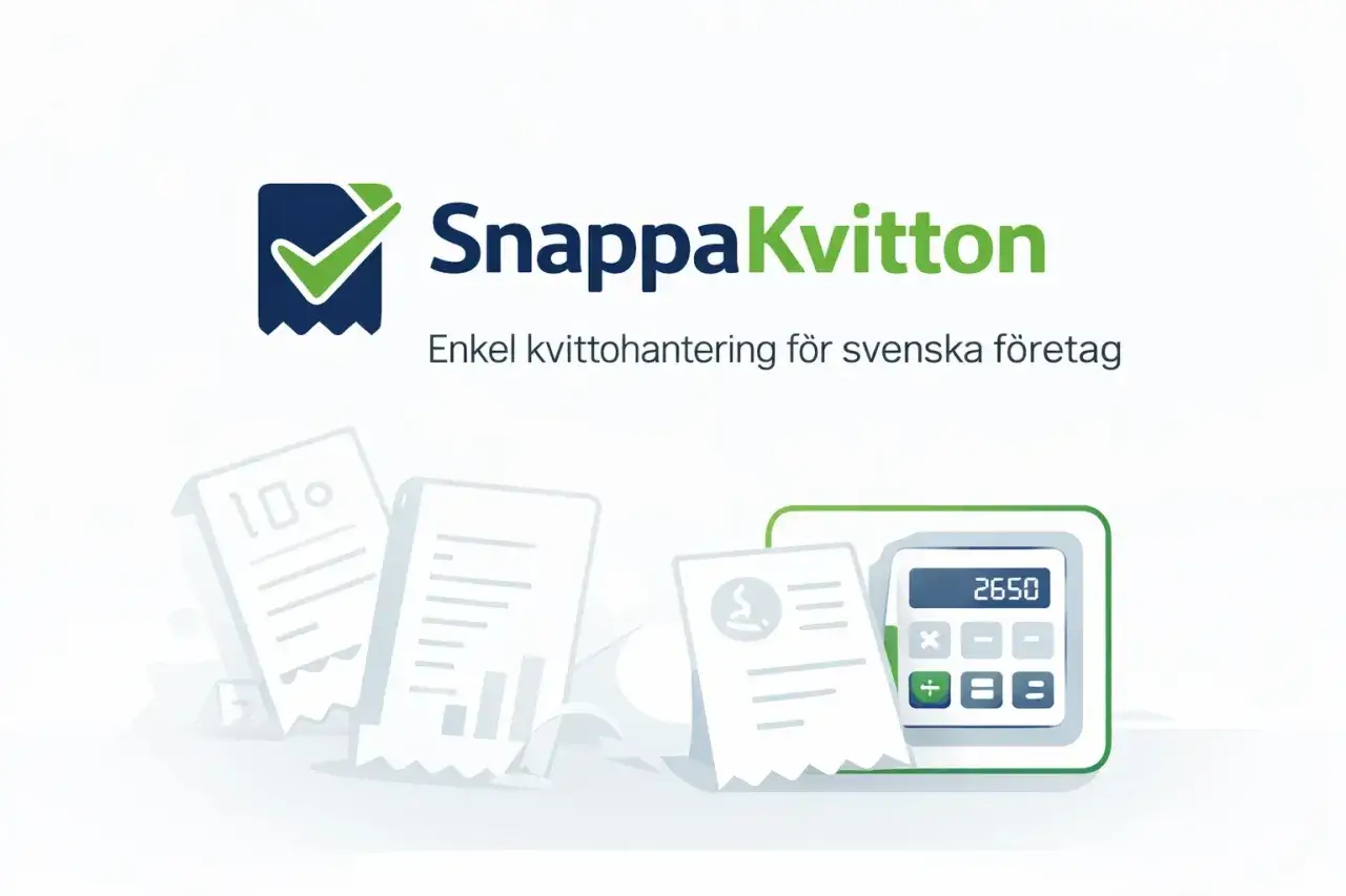 SnappaKvitto: enkel kvittohantering f&ouml;r svenska f&ouml;retag. F&aring; koll p&aring; dina avdrag enskild firma med digitala kvitton och kalkylator.