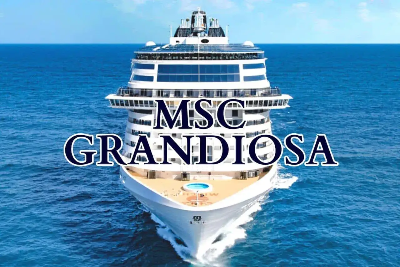 La MSC Grandiosa solca le acque blu, un gigante dei mari pronto a offrire crociere indimenticabili.