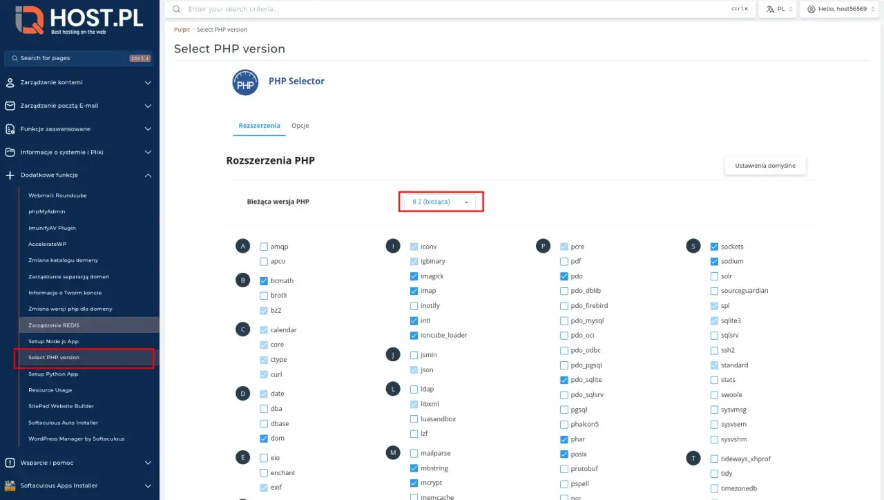 Wybór wersji PHP 8.2 dla WordPressa. Aktualizacja PHP WordPress.