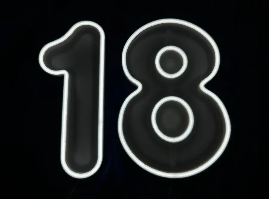 rekwizyty do zdjęć 18 urodziny neon