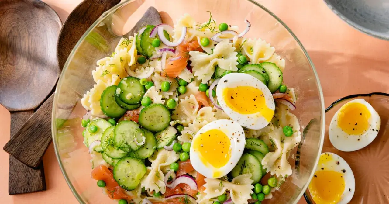 Variations salade de pâtes au saumon