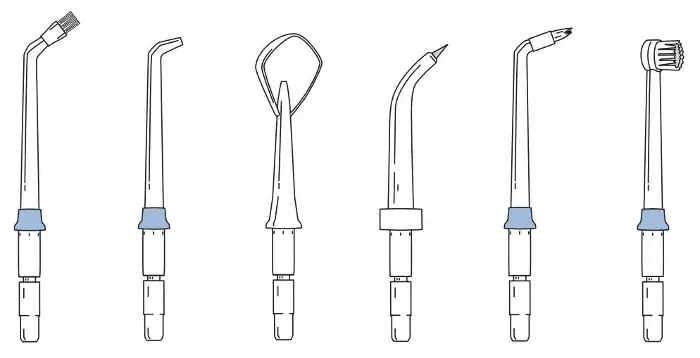 rodzaje końcówek do irygatora dentystycznego
