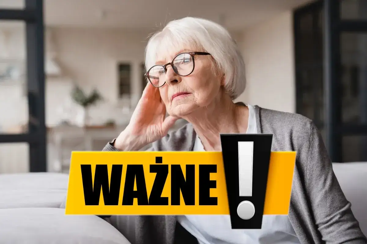 Zamyślona starsza pani z okularami. Czy mam 60 lat i 10 lat pracy, czy dostanę emeryturę? Ważne!