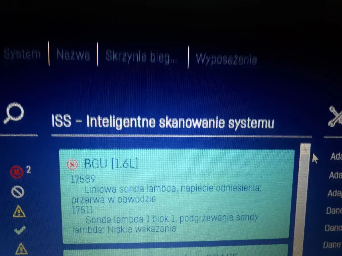Błąd DTC P1693 Renault: przerwa w obwodzie sondy lambda 1.