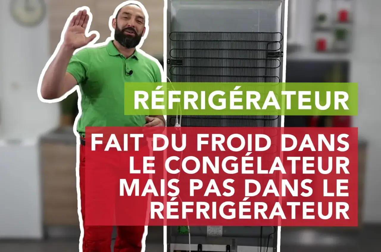 Un homme explique pourquoi mon frigo ne refroidit plus mais congélateur fonctionne. Le texte indique