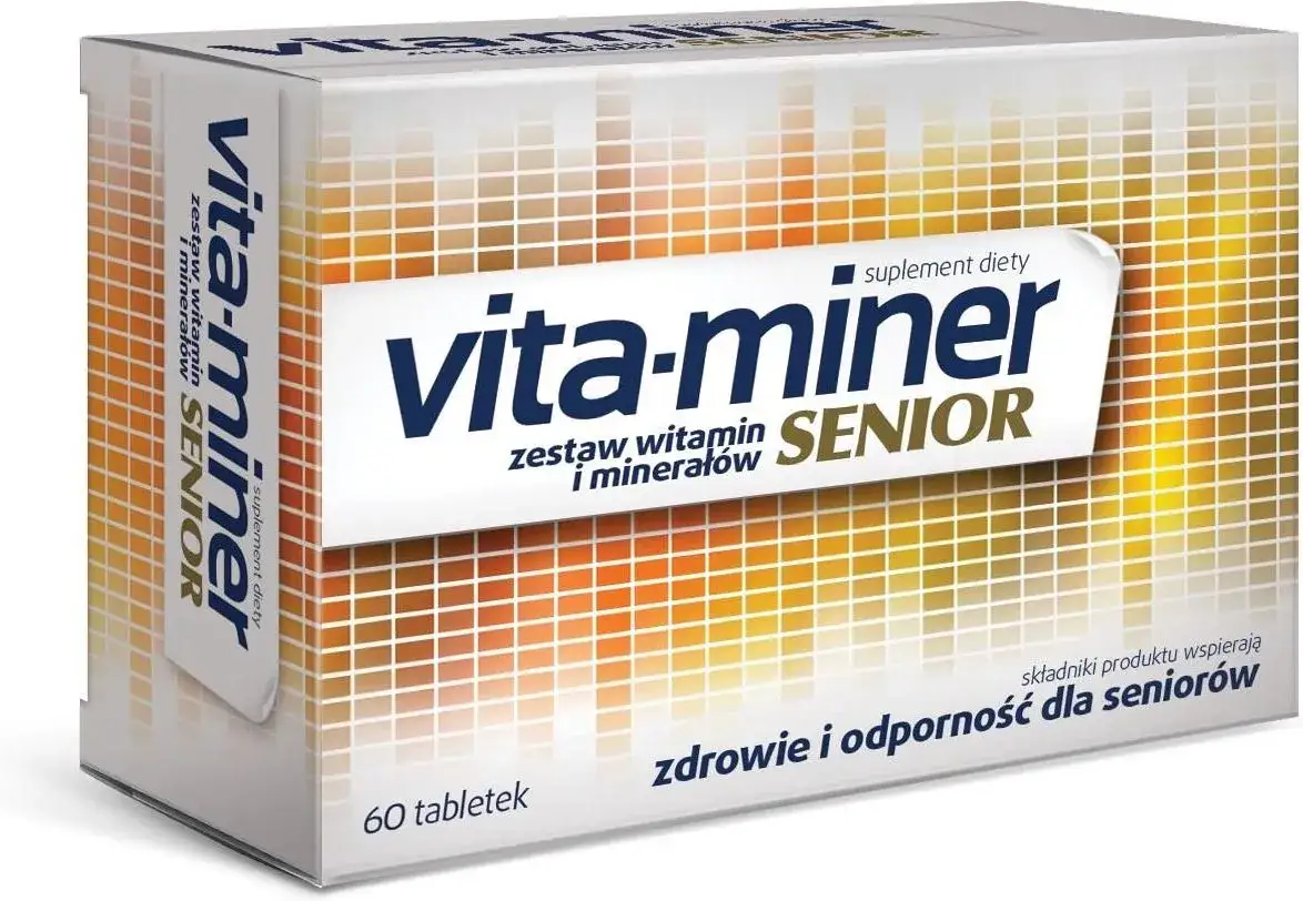 senior zażywa witaminy
