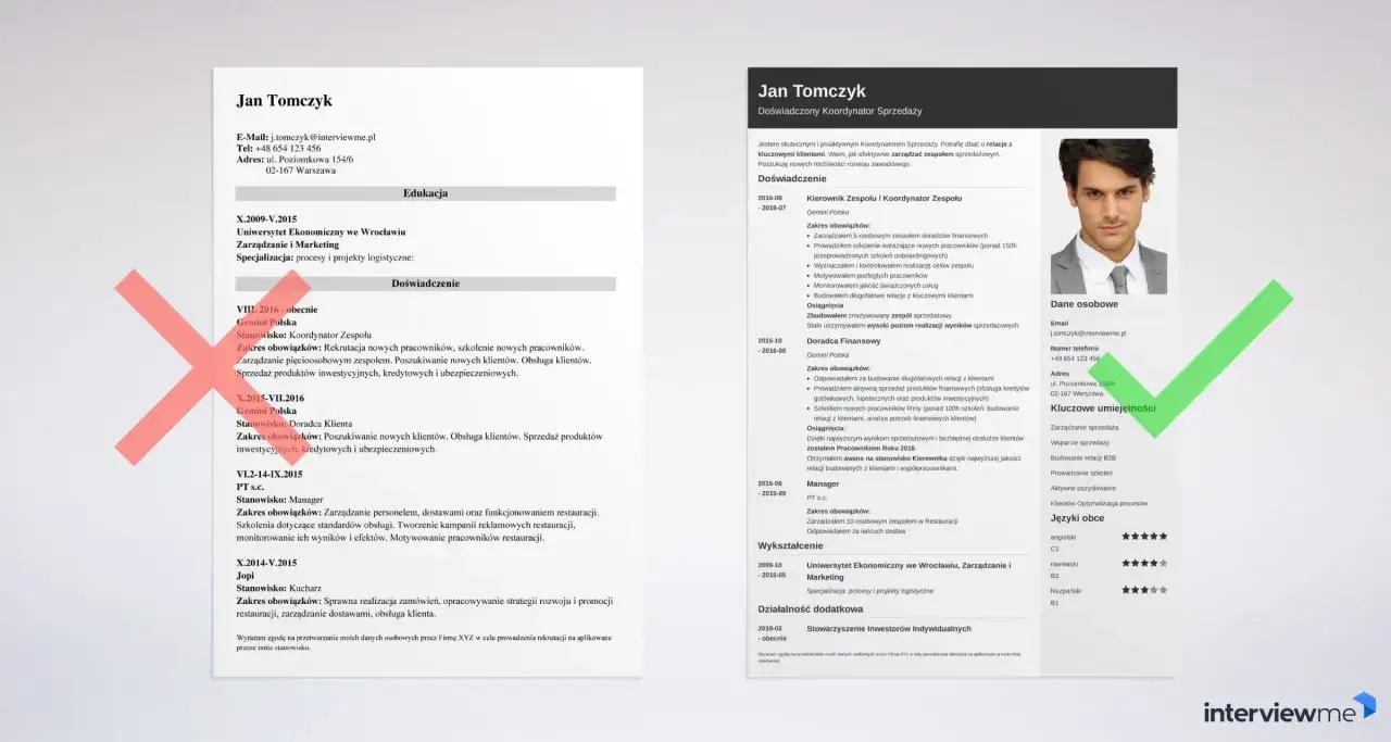 CV Jana Tomczyka: wykształcenie na Uniwersytecie Ekonomicznym we Wrocławiu, specjalizacja procesy i projekty logistyczne.
