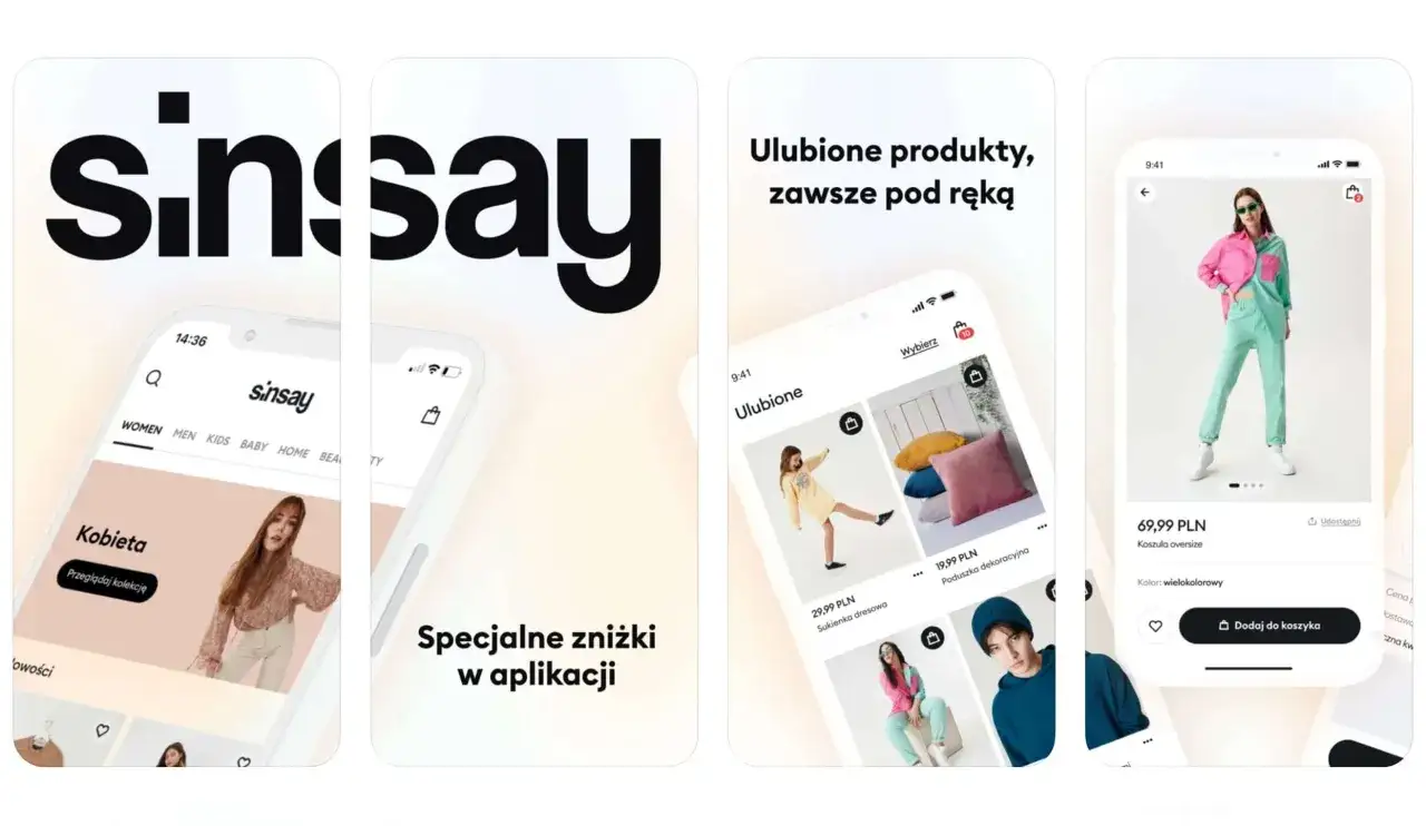 Aplikacja Sinsay prezentuje modę damską, męską i dziecięcą. Odkryj ulubione produkty i specjalne zniżki w aplikacji Sinsay.