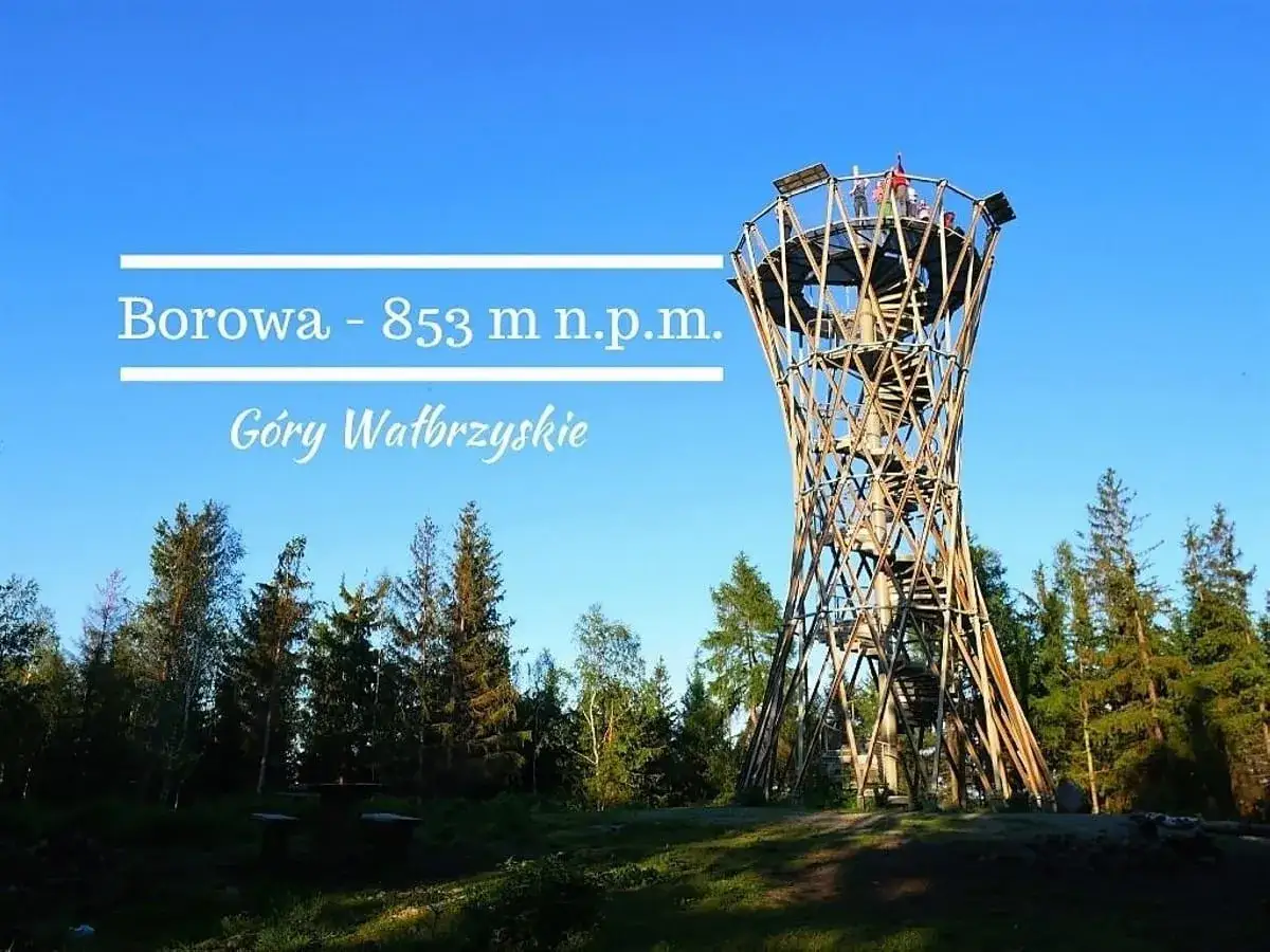 Wieża widokowa na Borowej Górze (853 m n.p.m.) w Górach Wałbrzyskich.