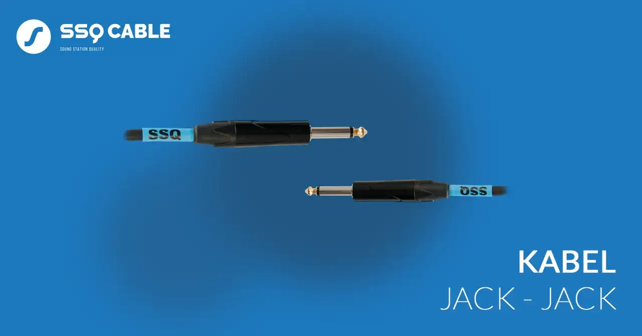 Dwa kable jack-jack marki SSQ, idealne do gitary basowej.