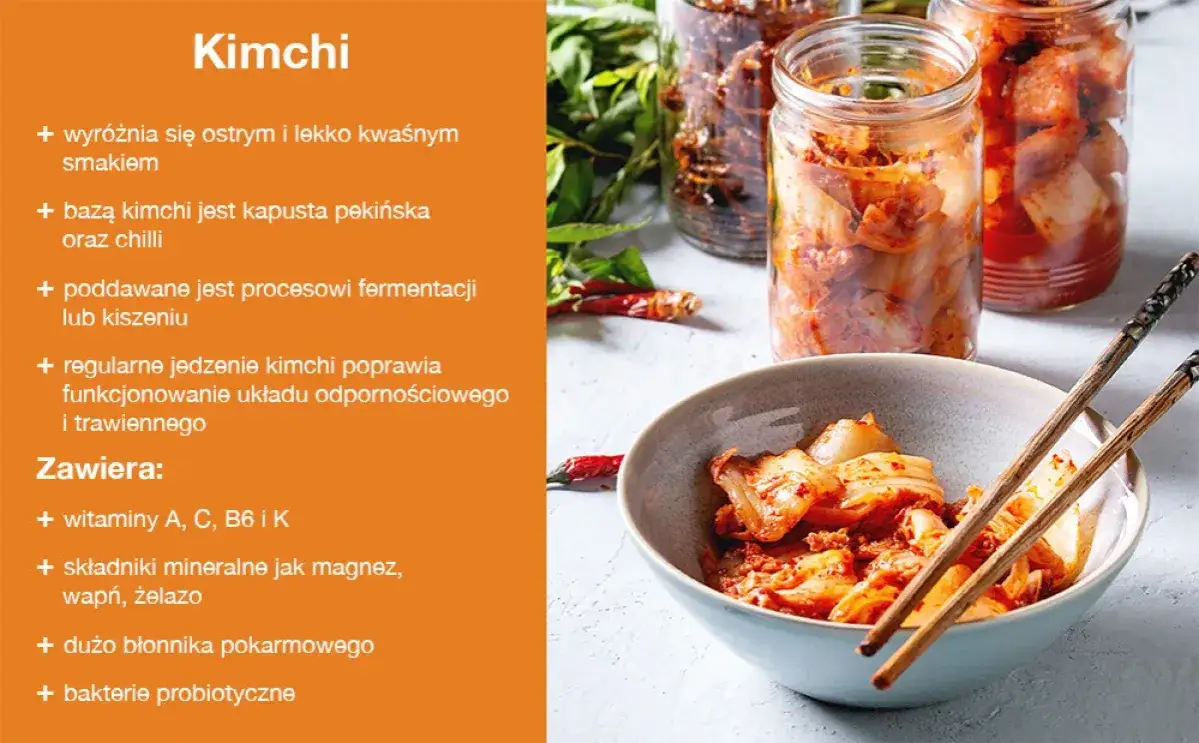 zdrowotne właściwości kimchi infografika