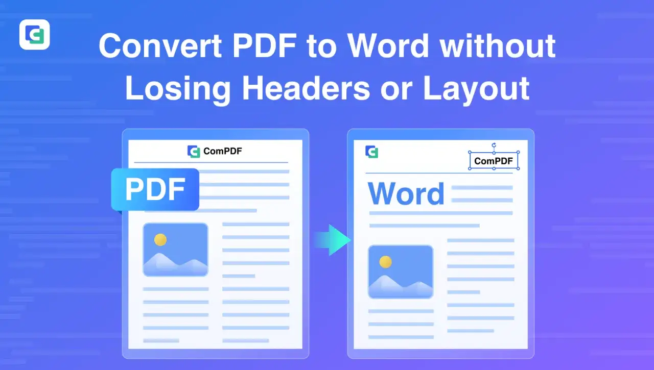 Jak przekonwertować PDF na Word bez utraty nagłówków i układu. Obraz pokazuje konwersję dokumentu PDF na format Word.