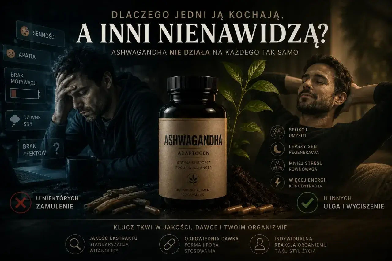 Ashwagandha: dla jednych ulga, dla innych senność i apatia. Zrozumienie, dlaczego ashwagandha skutki uboczne mogą się różnić, kluczem do sukcesu.