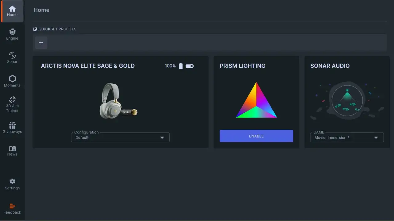 SteelSeries GG: Arktis Nova Elite Kopfhörer, Prism Lighting und Sonar Audio im Überblick.