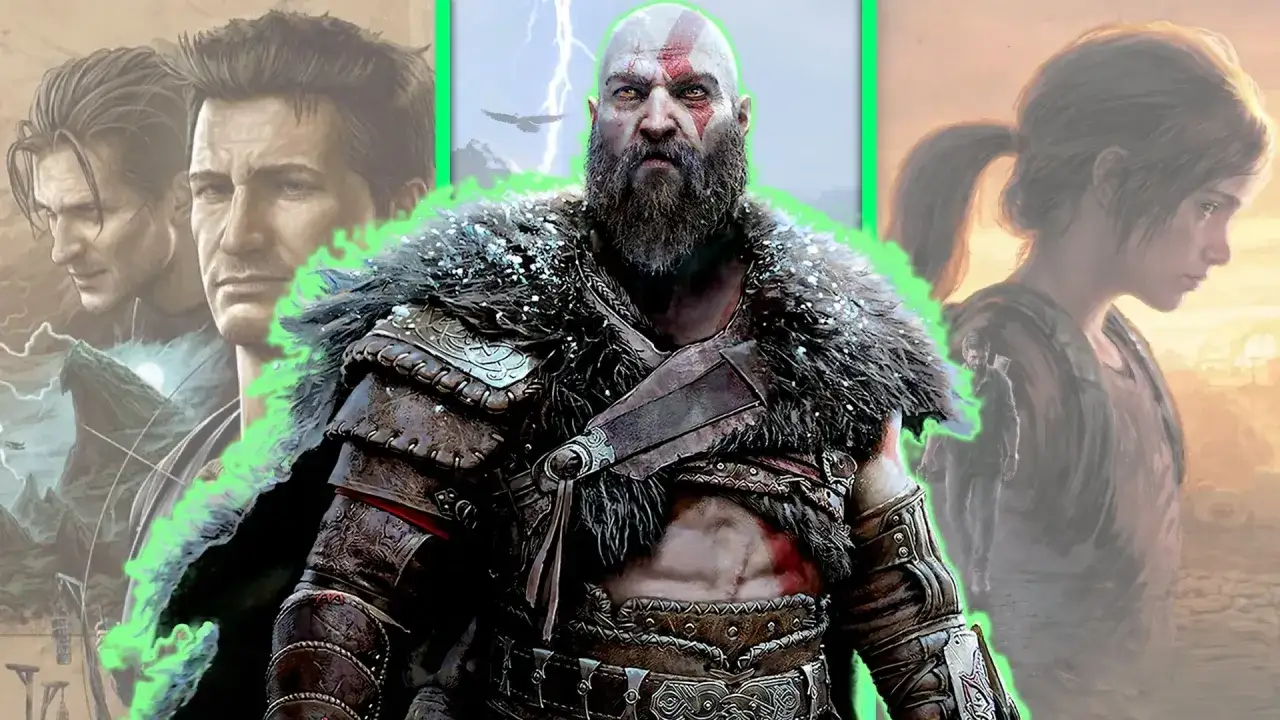 Kratos, Nathan Drake i Ellie – bohaterowie najlepszych gier na PS5, gotowi na nowe przygody.