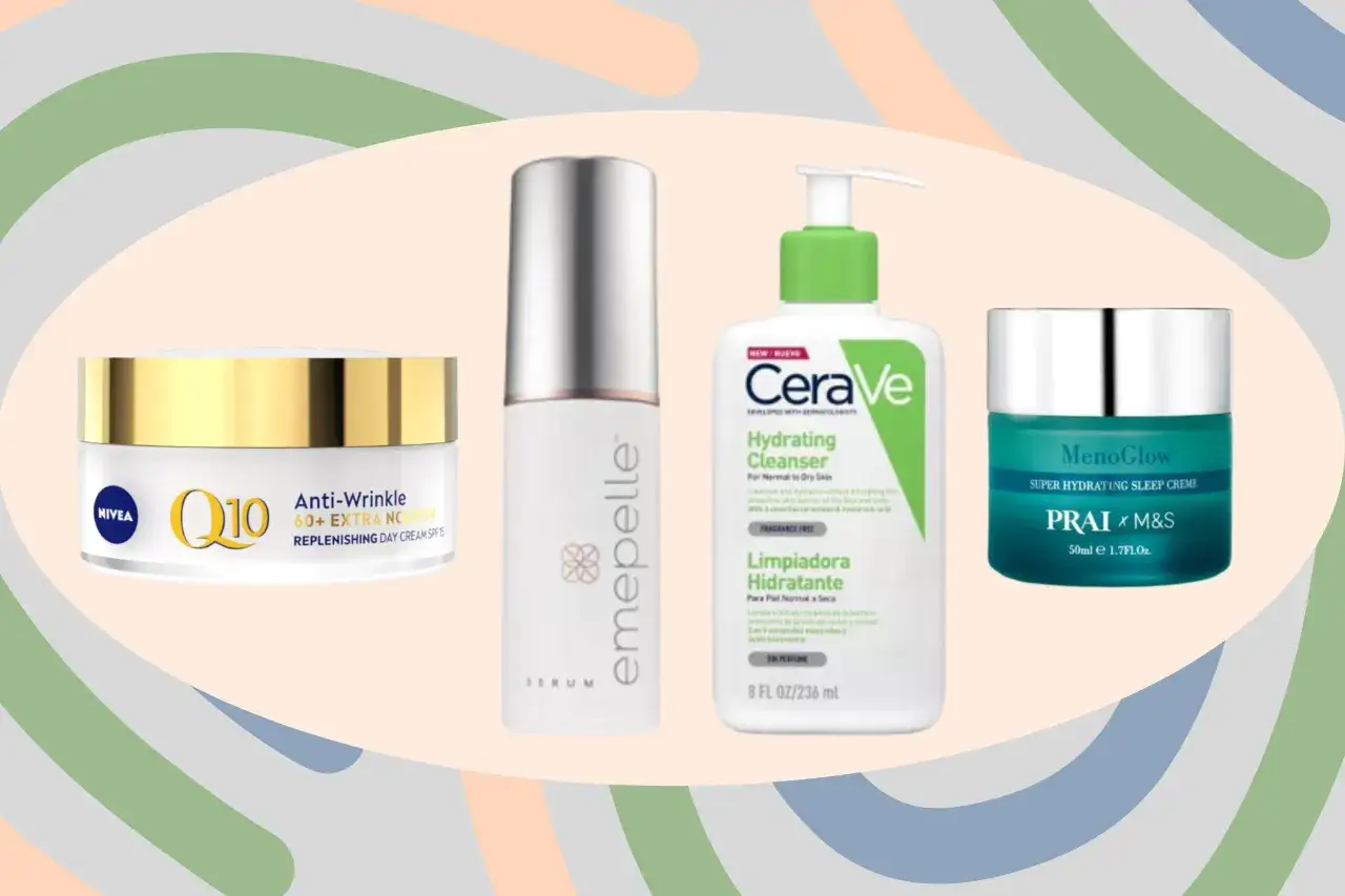 Soin pour la peau : crèmes hydratantes et nettoyant CeraVe, idéaux pour soulager les démangeaisons cutanées liées à la ménopause.