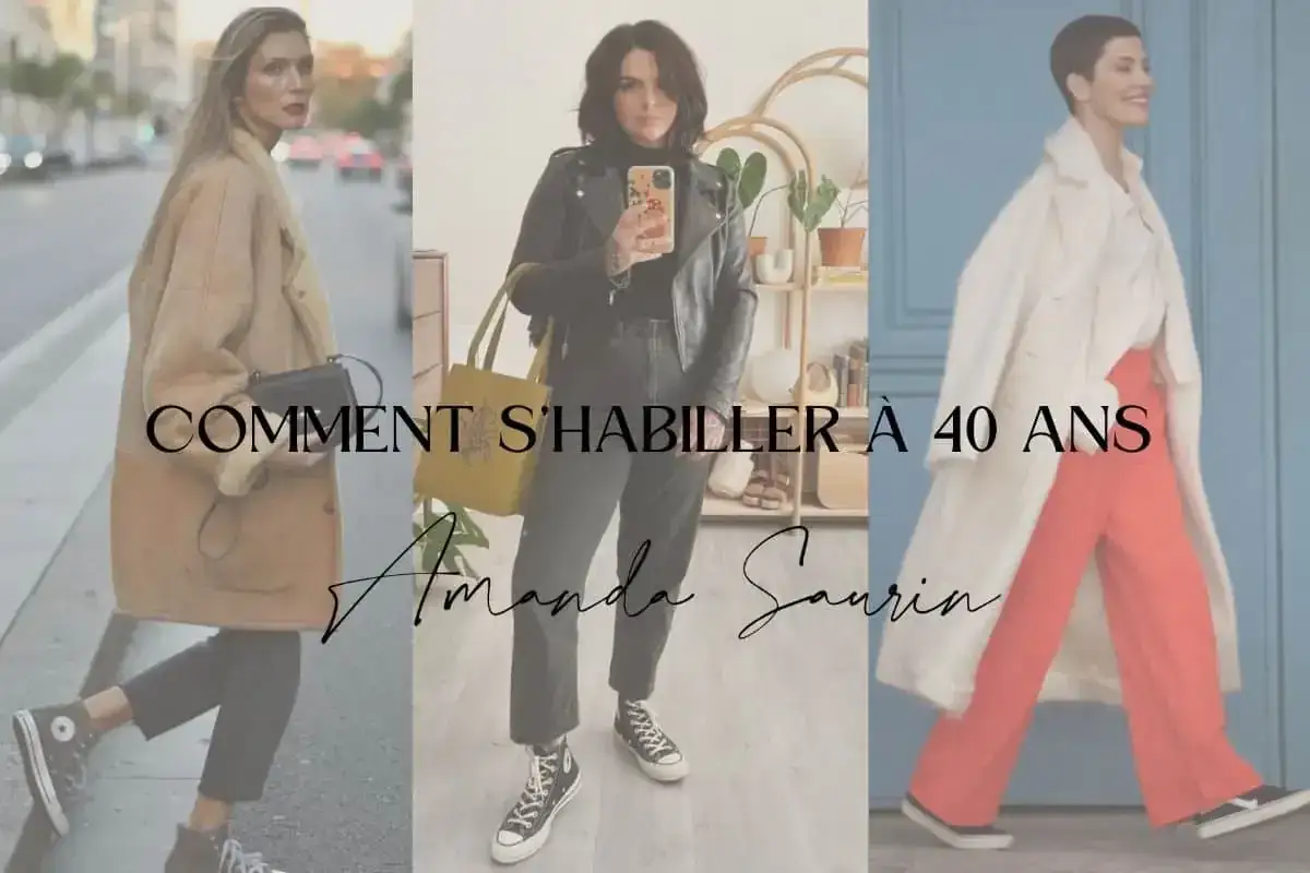 Trois femmes montrent des looks tendance. Le style femme 40 ans est mis &agrave; l'honneur avec des manteaux chics et des pantalons color&eacute;s.