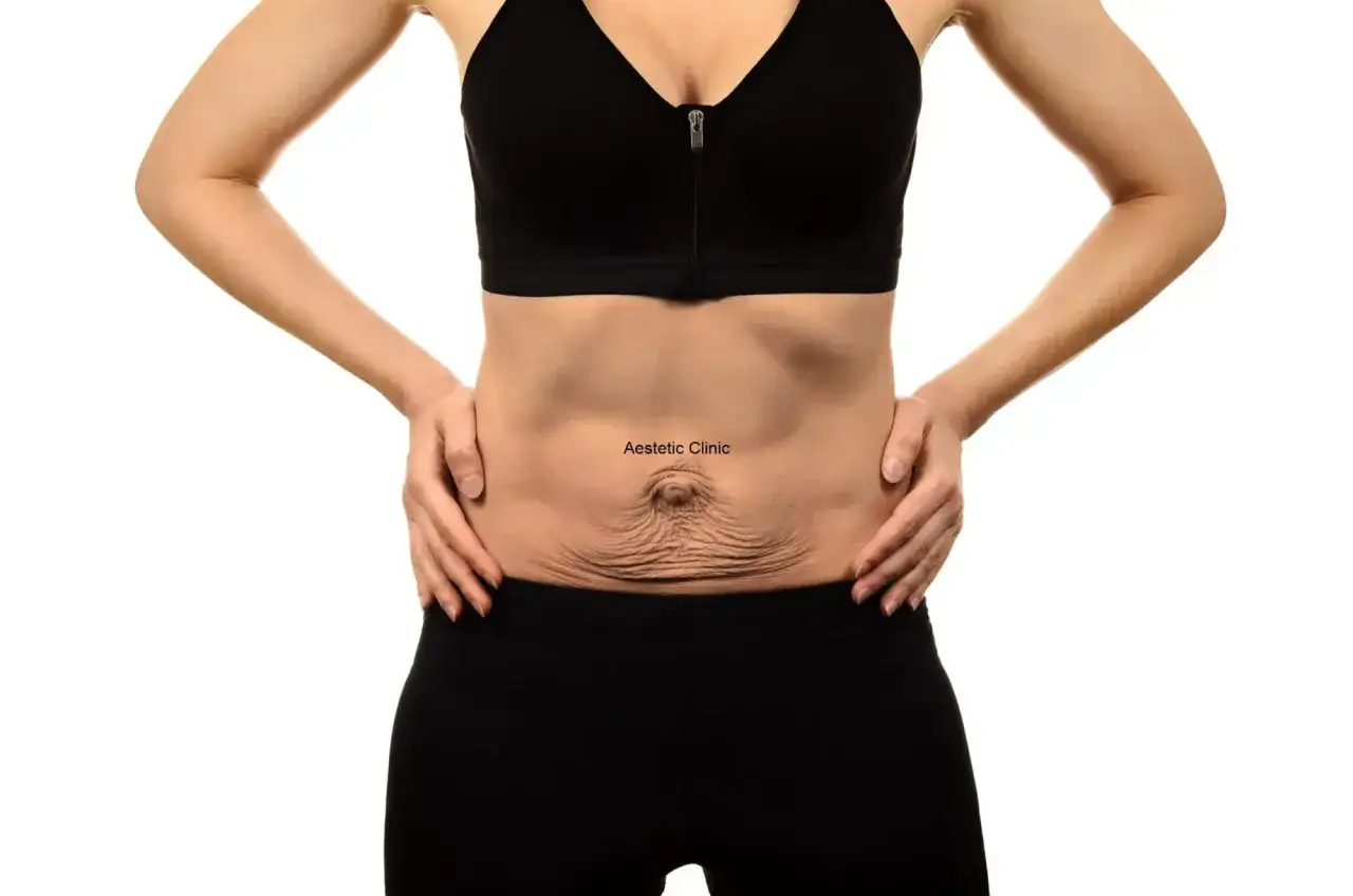Skóra po schudnięciu 20 kg na brzuchu jest pomarszczona i luźna.