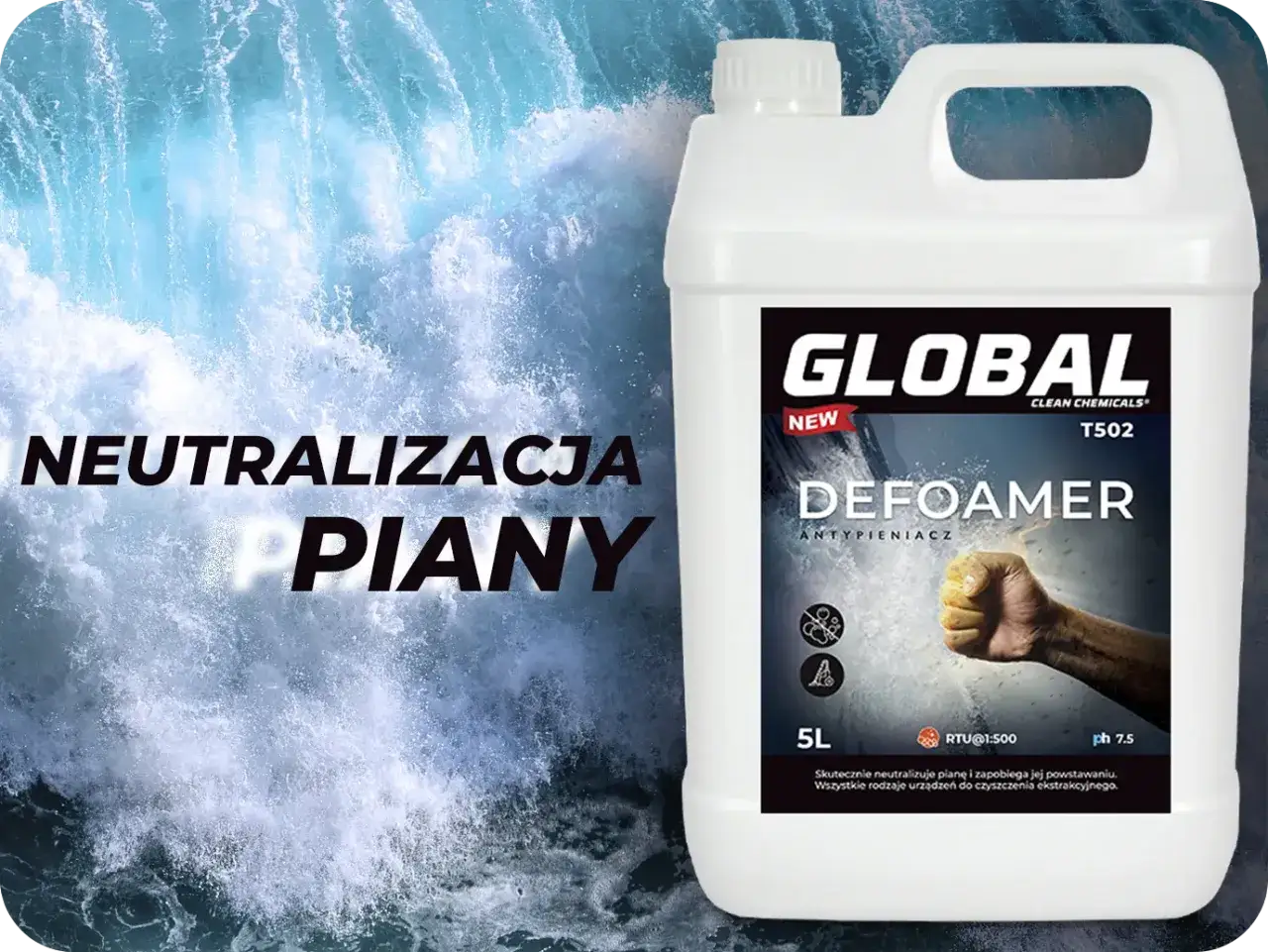 Neutralizator piany Global Defoamer. Jak zrobić skuteczną neutralizację piany? Ten produkt to rozwiązanie.