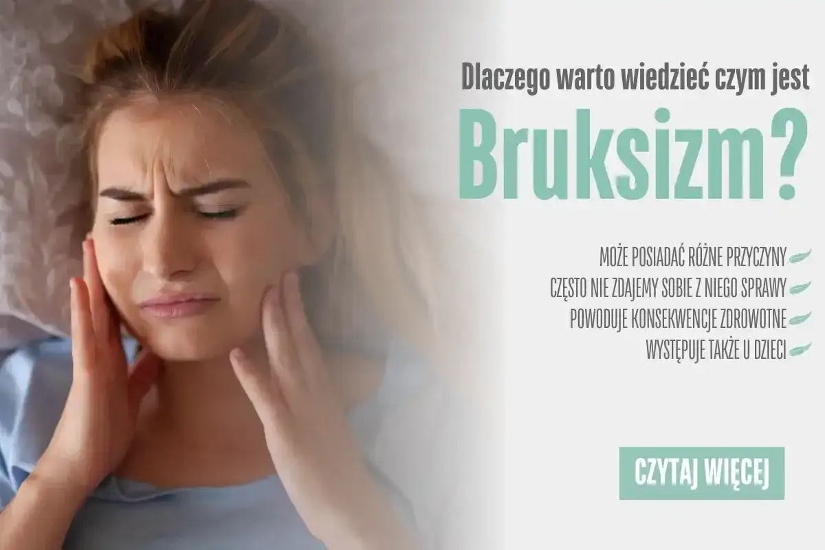 Kobieta z bólem twarzy, cierpi na zgrzytanie zębami w nocy (bruksizm). Dowiedz się więcej o przyczynach i skutkach.