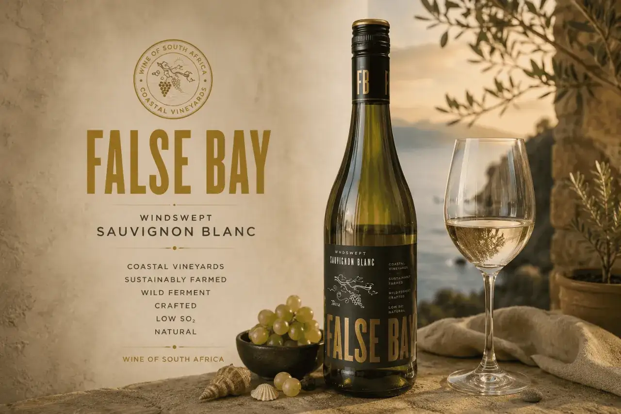 Sauvignon Blanc jakie to wino? To False Bay, białe wino z Południowej Afryki, z winnic nadbrzeżnych, z dziką fermentacją, naturalne i z niską zawartością SO₂.
