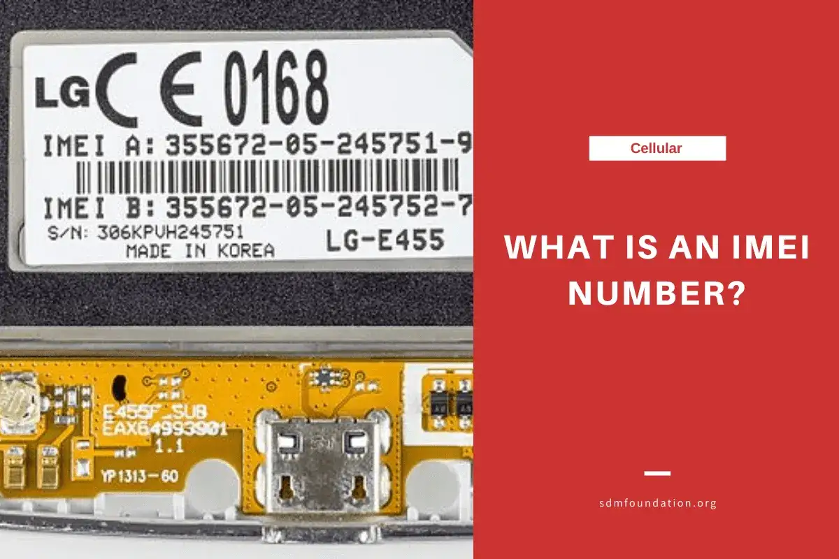 Etiqueta de un tel&eacute;fono LG con el n&uacute;mero IMEI A y B visibles, junto a la placa base.