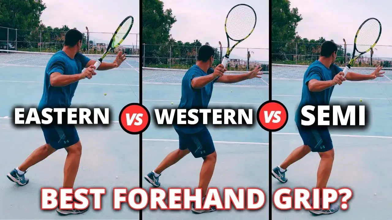Porównanie chwytów forhendowych tenis eastern semi-western western