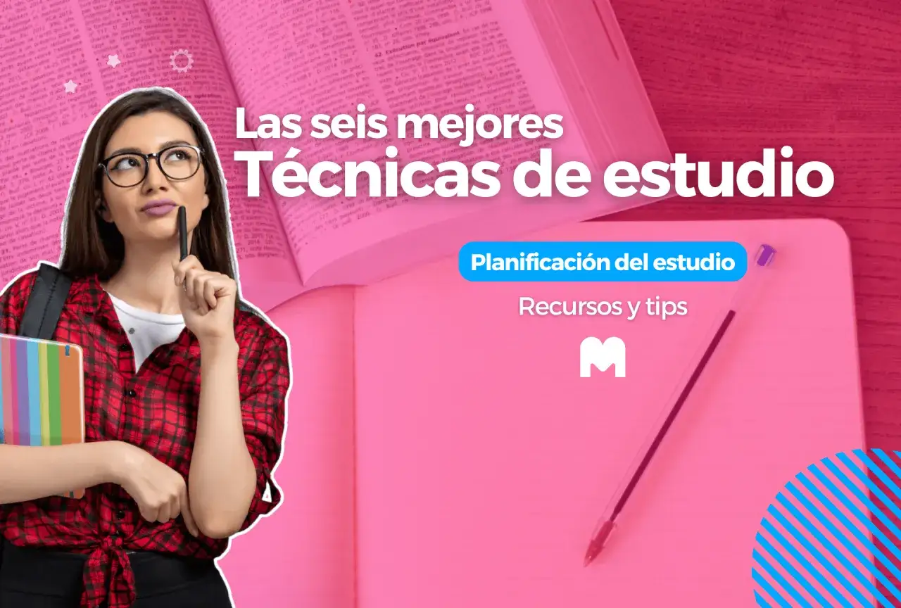 Estudiante pensativa con libros y bol&iacute;grafo. 