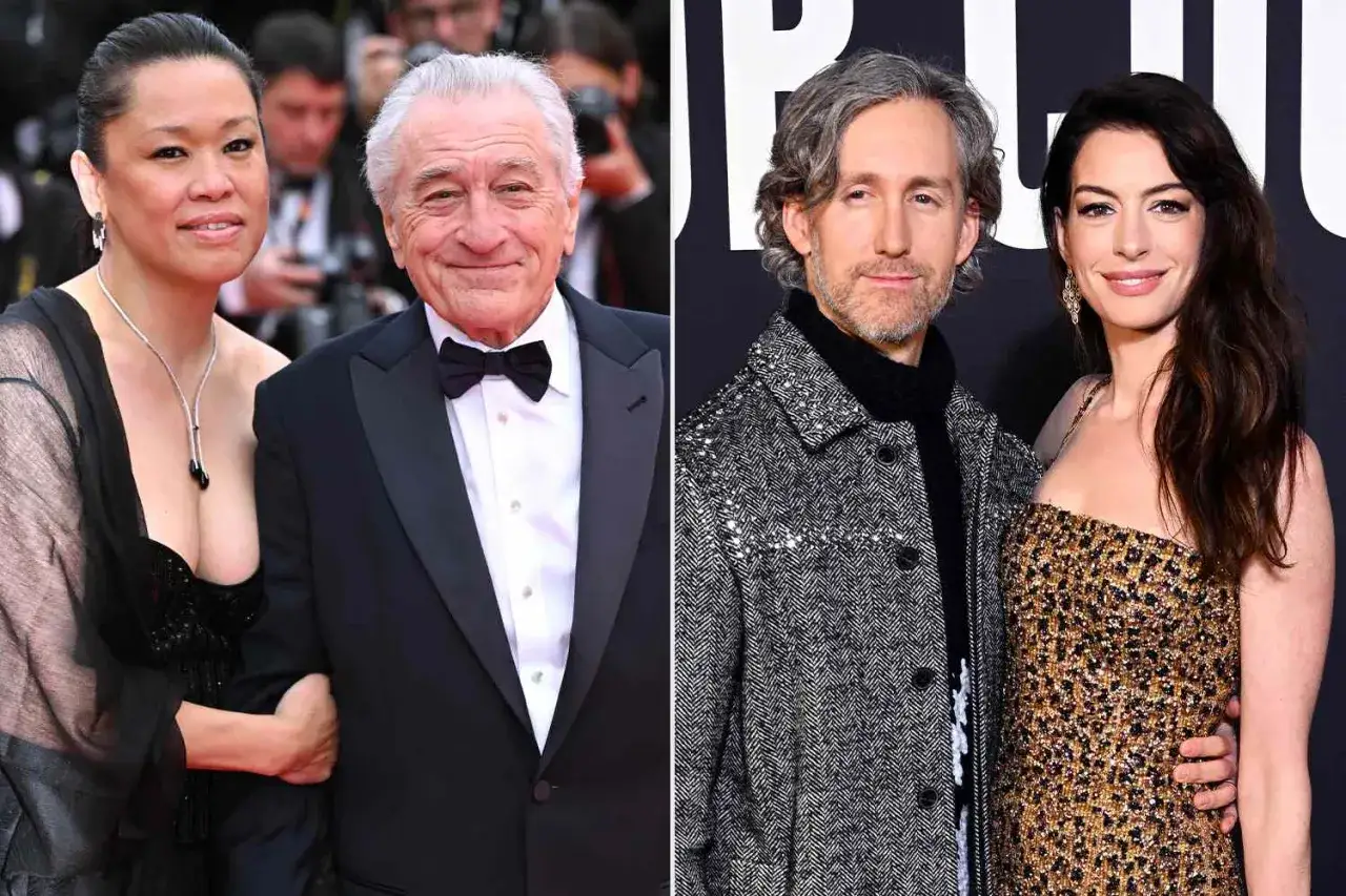 Robert De Niro z partnerką i Anne Hathaway z mężem. Wszyscy wyglądają jakby byli na premierze filmu, a praktykant obsady pilnuje, by wszystko było idealnie.