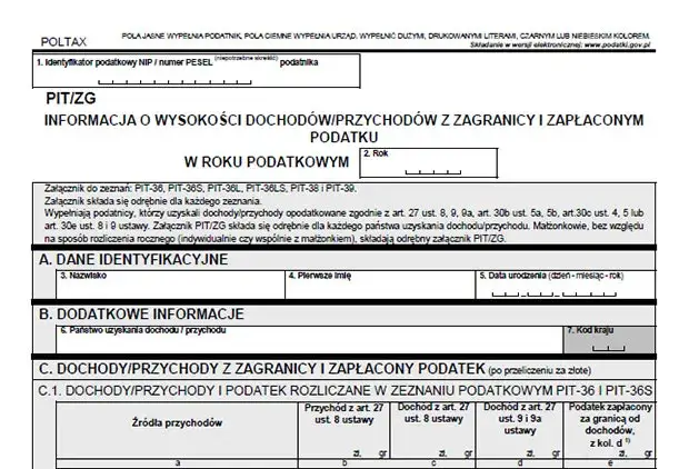 dochody z zagranicy rozliczenie PIT
