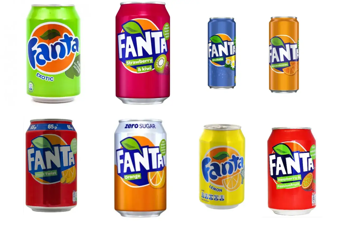 Fanta Lemon puszki r&oacute;żne kraje