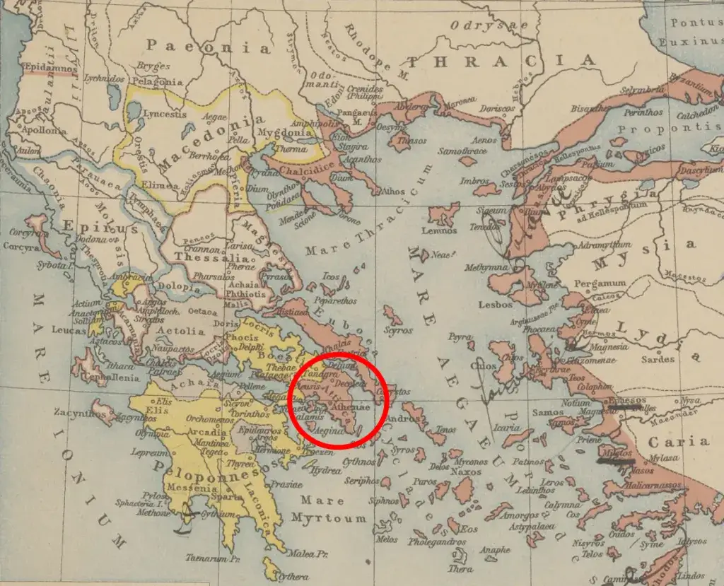Mapa starożytne Ateny