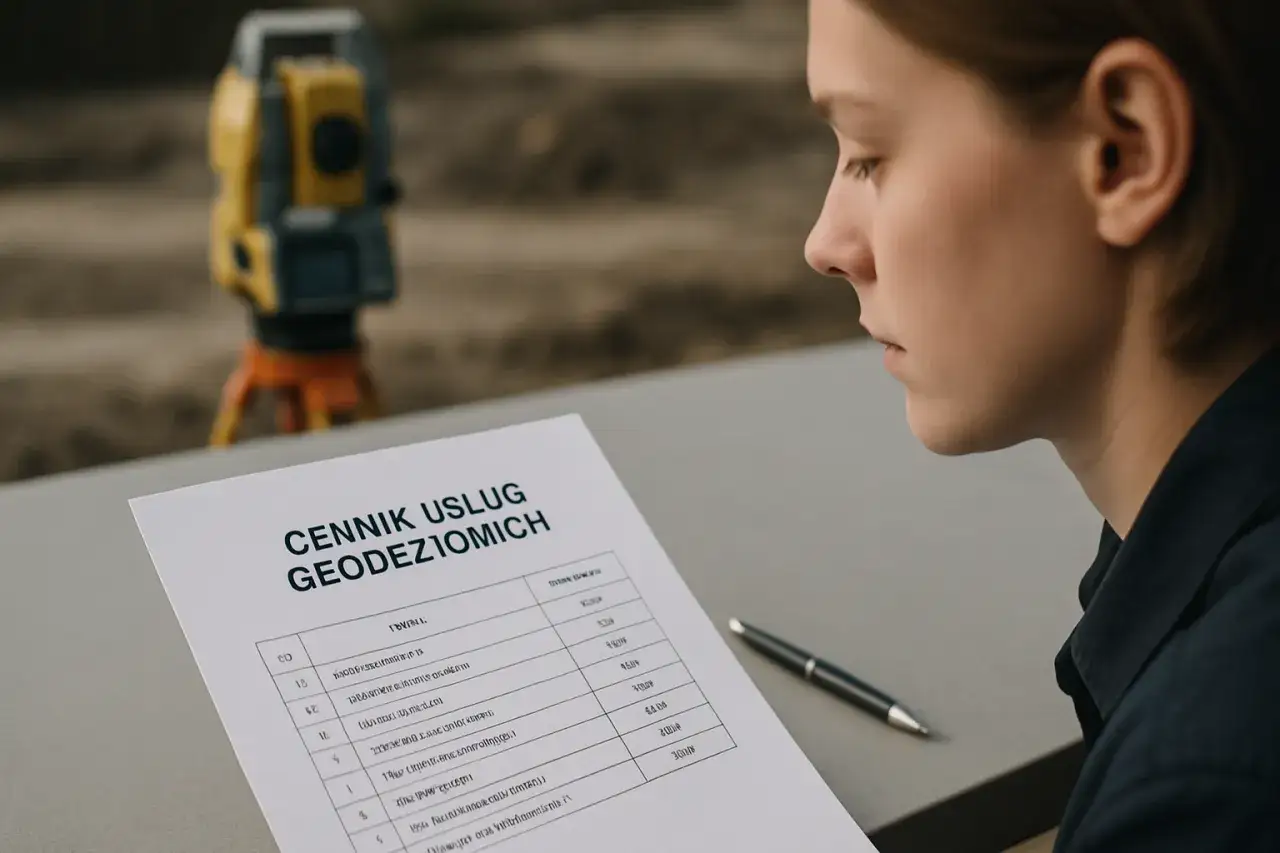 Cennik usług geodezyjnych tabela