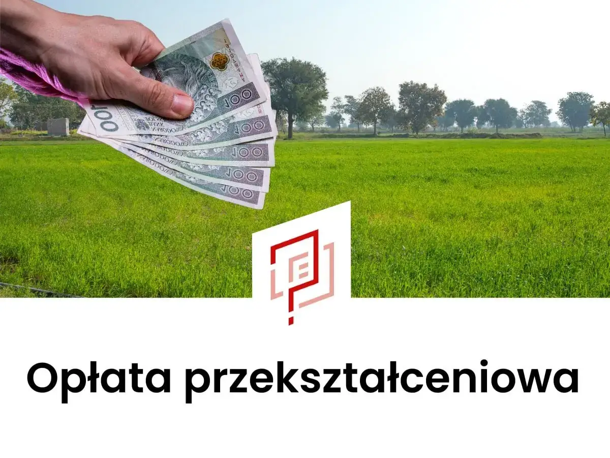 Dłoń trzyma banknoty 100 zł na tle zielonej łąki. Poniżej widnieje napis 