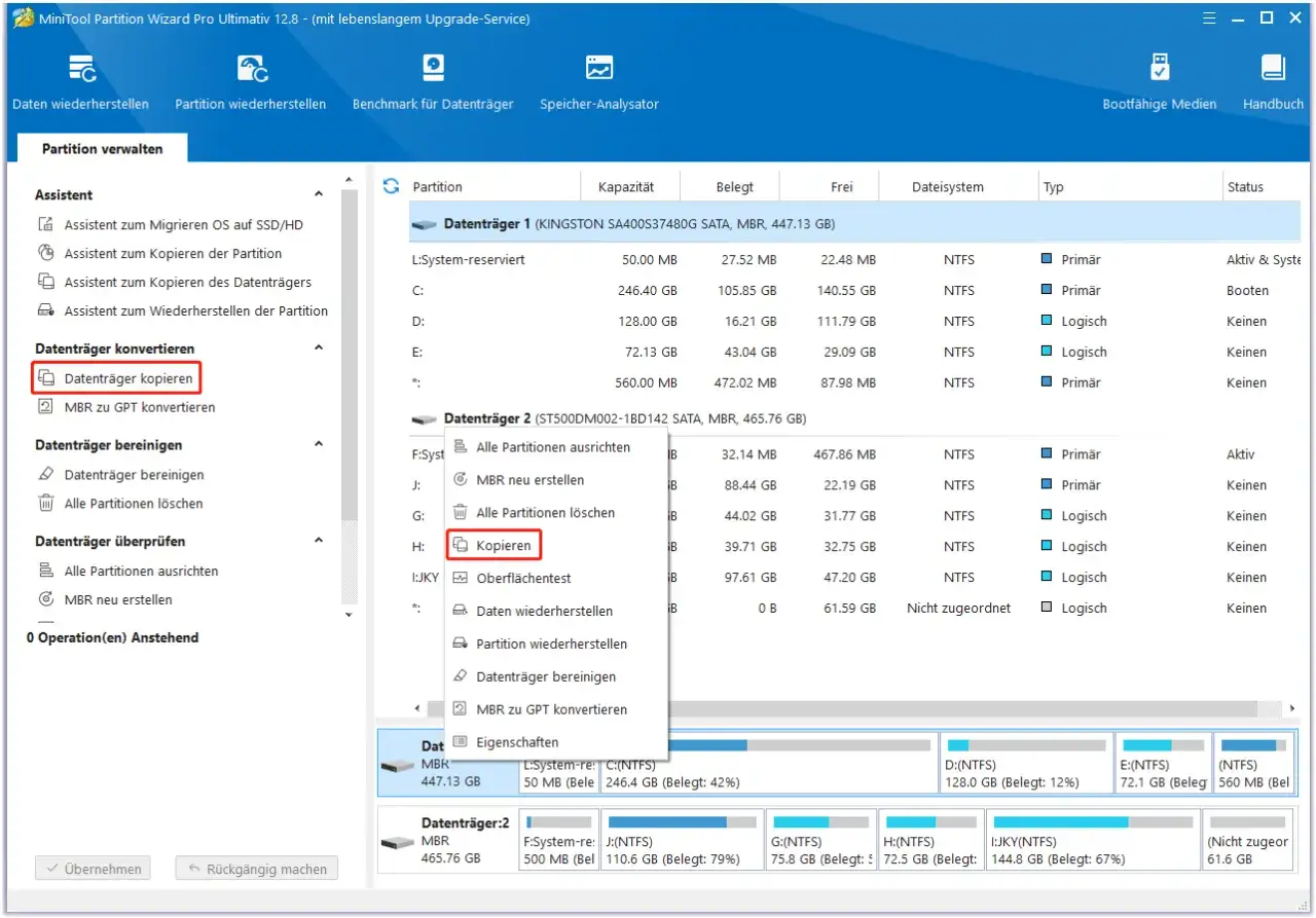 Datentr&auml;ger kopieren f&uuml;r Windows 11: Mit MiniTool Partition Wizard k&ouml;nnen Sie einfach Daten migrieren.