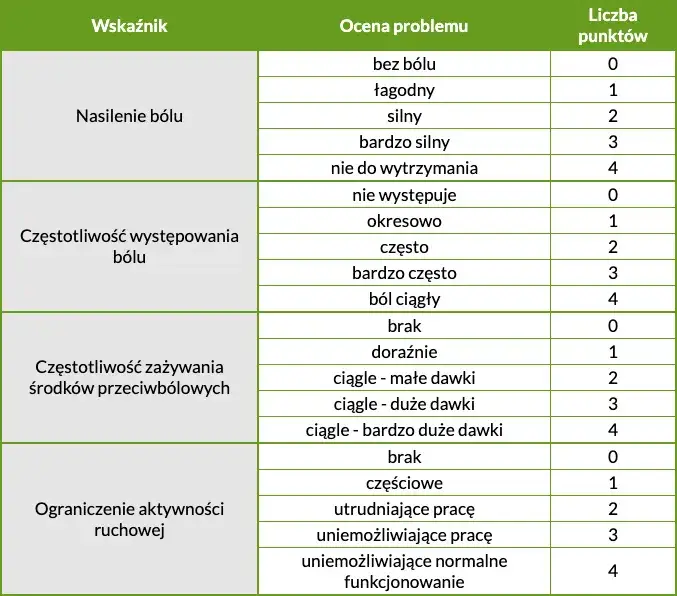 skala b&oacute;lu mięśni po treningu