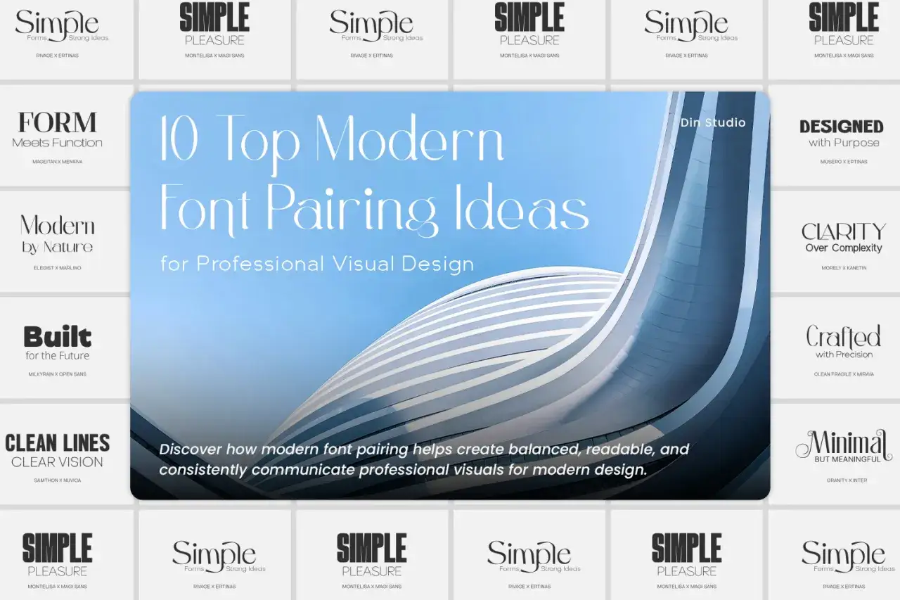 10 moderna typsnittspar f&ouml;r professionell visuell design. L&auml;r dig hur du textar snyggt med dessa id&eacute;er.