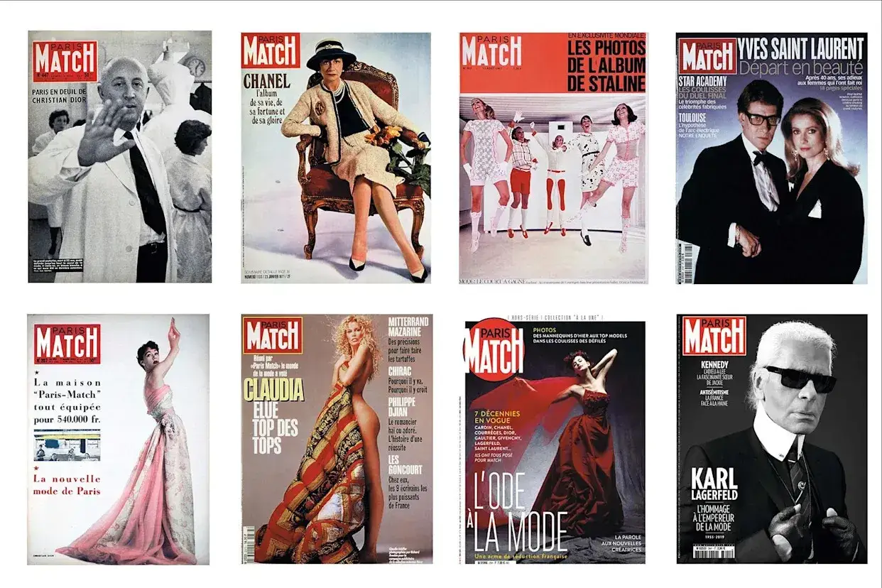 Le poids des mots, le choc des photos : Paris Match célèbre la mode, la beauté et les icônes, de Dior à Lagerfeld.