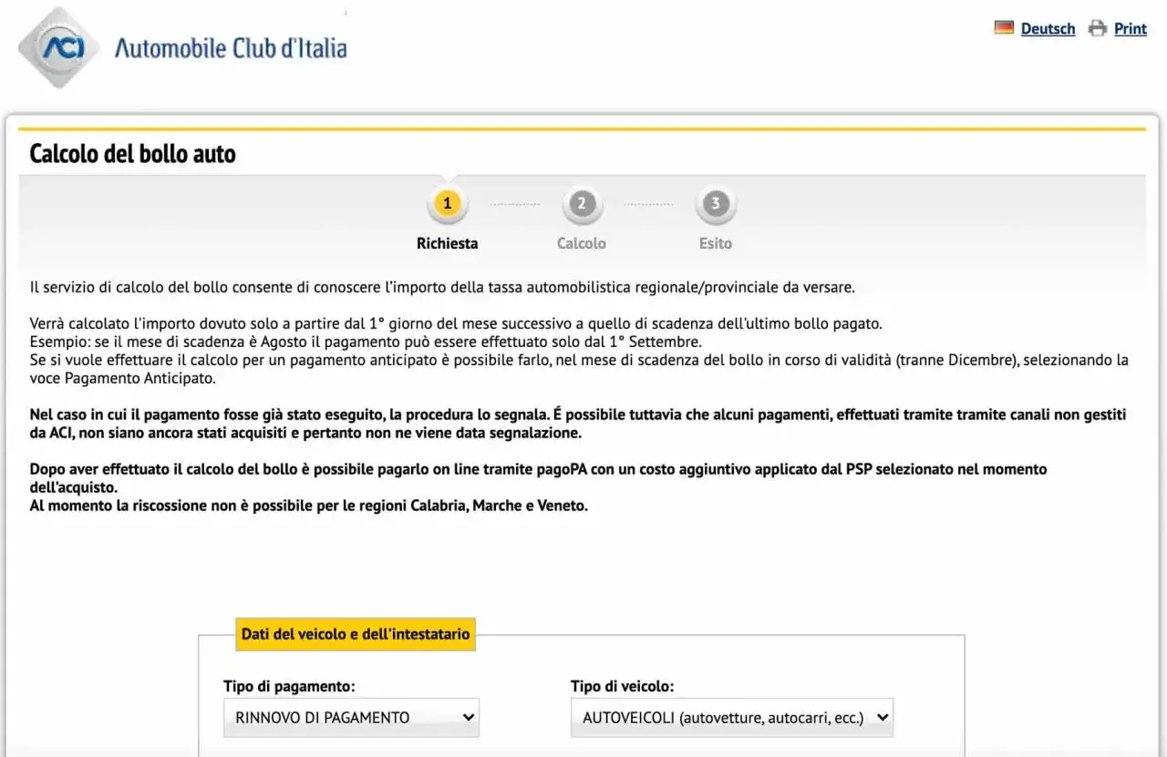 Calcola quanto paga di bollo un 120 cv. Il sito ACI offre un servizio per conoscere l'importo della tassa automobilistica.