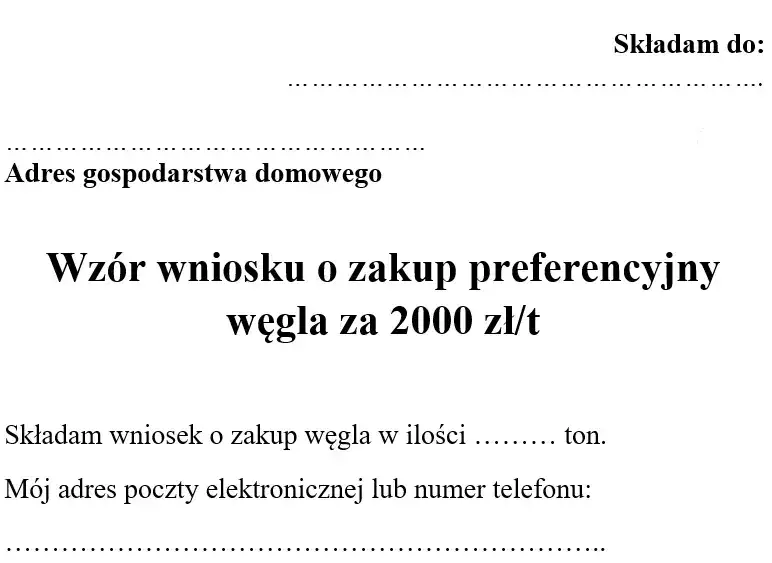 Urząd gminy MOPS GOPS wniosek o węgiel