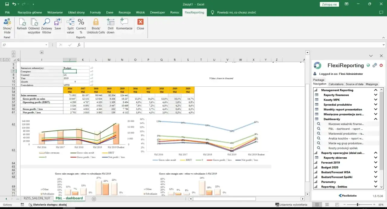 Analiza danych finansowych w programie FlexiReporting, kluczowy element w procesie jak zostać kontrolerem finansowym.