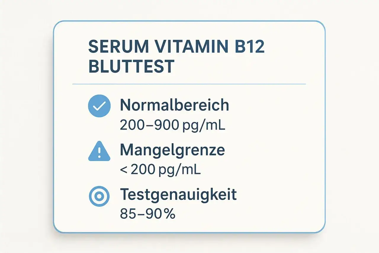 Wynik testu witaminy B12: normalny zakres 200-900 pg/mL. Poniżej 200 pg/mL to niedobór, nie nadmiar witaminy B12.