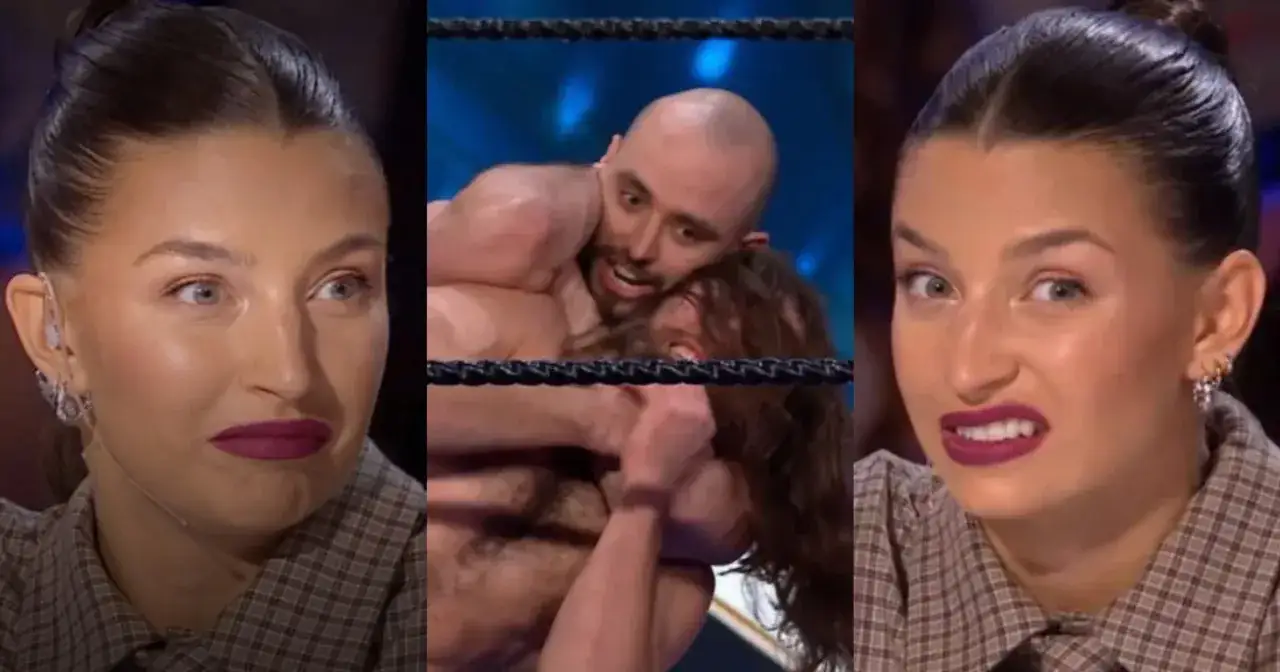 Julia Wieniawa na Mam Talent zszokowana walką zapaśników.
