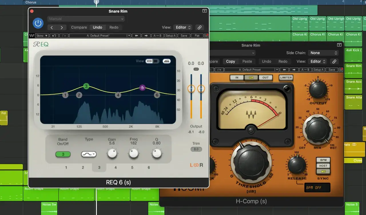 Digitale Audio-Workstation mit EQ- und Kompressor-Plugins. Diese best plugins sind für die Bearbeitung von Snare-Sounds unerlässlich.