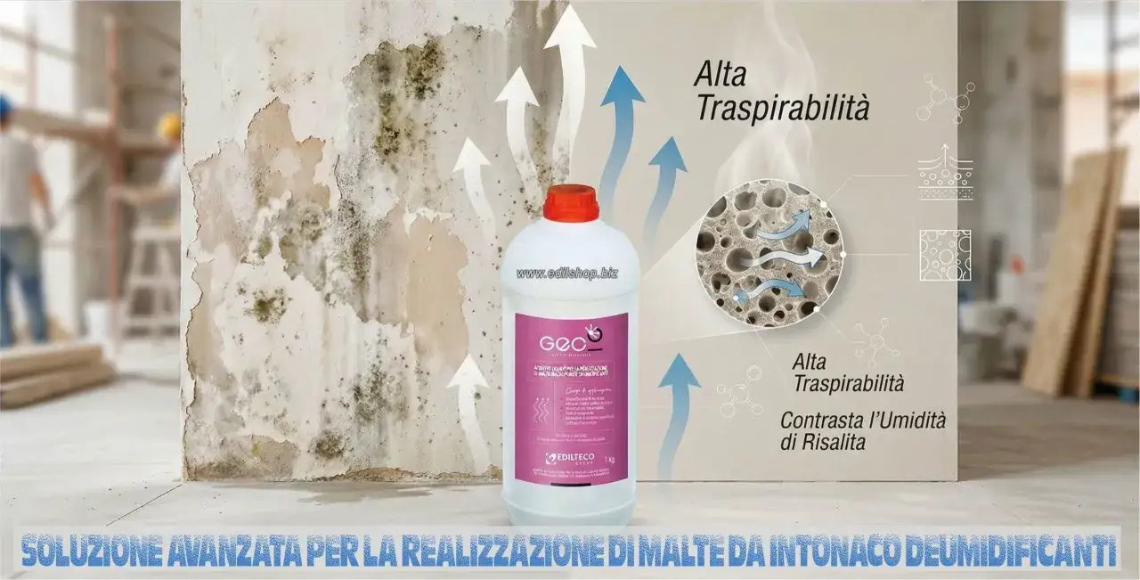 Un additivo che migliora la traspirabilità e contrasta l'umidità, ideale per malte da intonaco deumidificanti.