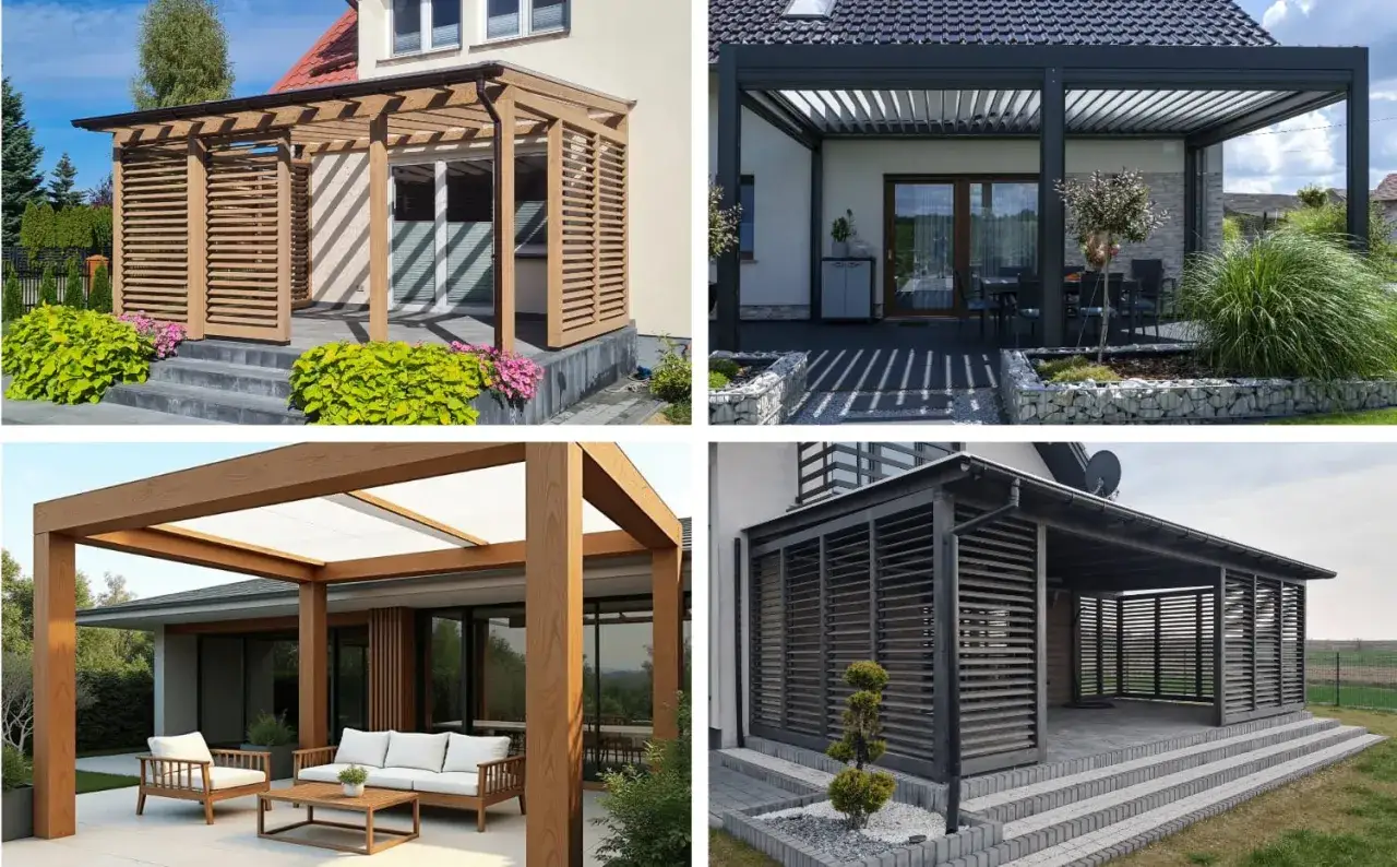 Konstrukcje zadaszeń tarasów drewniane i aluminiowe