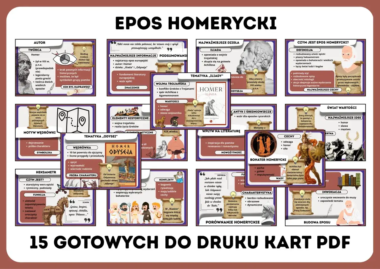 Infografika o eposach Homera: 