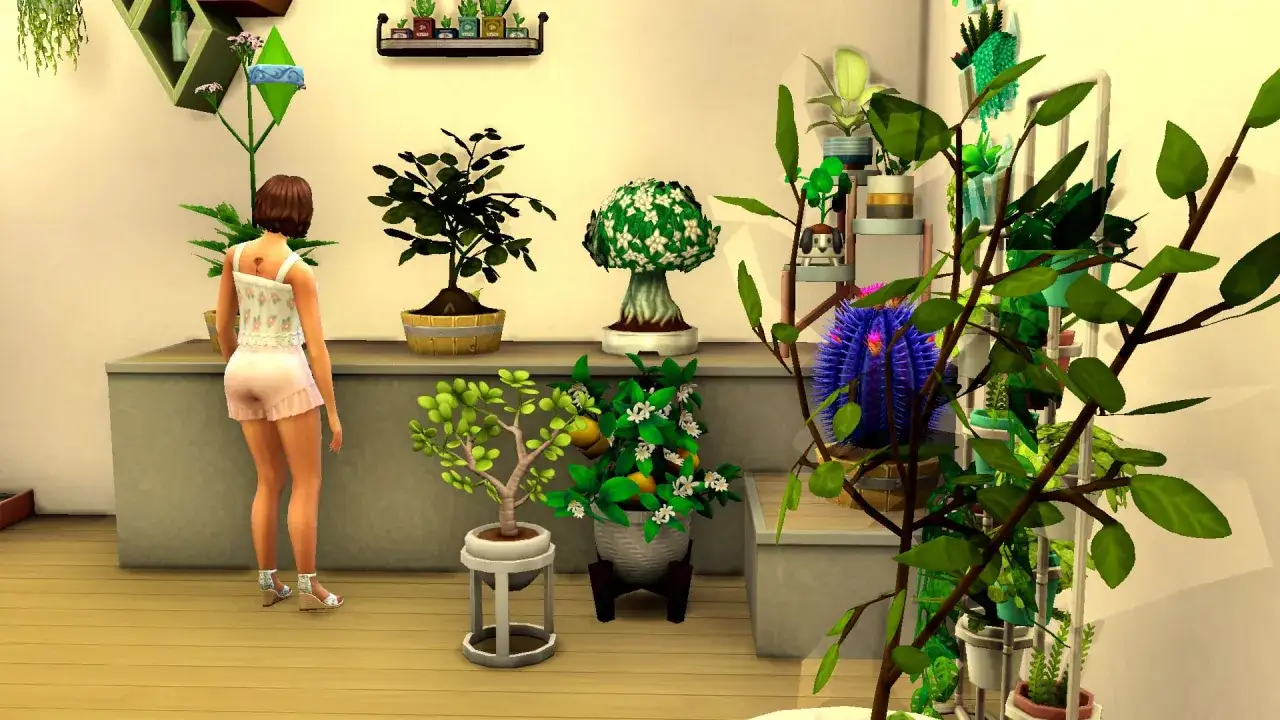 Simka pielęgnuje swoje rośliny, tworząc w domu oazę zieleni. The Sims 4 ogrodnictwo to jej pasja.